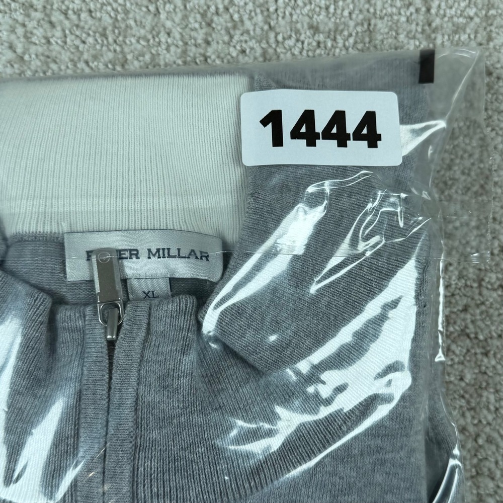 Peter Millar Mens XL Gray 1/4 Zip Pullover Golf Sweater Cotton Blend - Picture 7 of 7